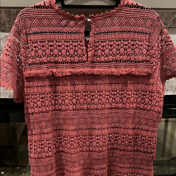 Anthropologie 02Sky Rust Lace Sheath Dress size Large - Picture 11 of 13